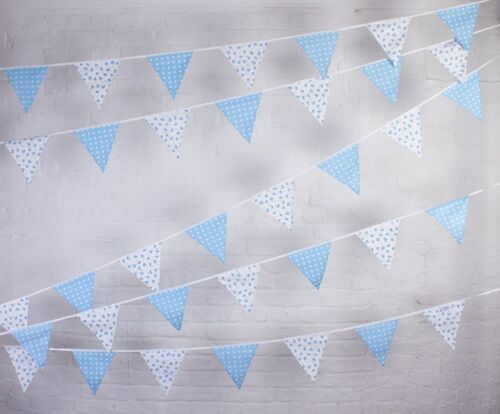 Blue Floral & Spot Bunting - 100% Cotton - 5 metres