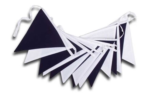Navy Blue and White Bunting - 100% Cotton - 5 metres