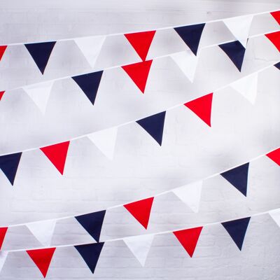 Red White and Blue Bunting - 100% Cotton - 5 metres