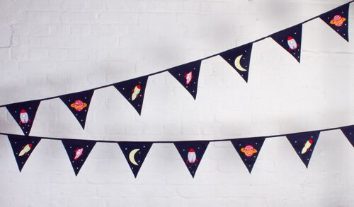 Rockets and Aliens Bunting - 100% Cotton - 5 metres