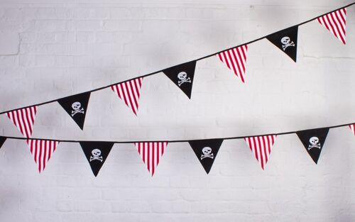 Pirate 'Jolly Roger' Bunting - 100% Cotton - 5 metres