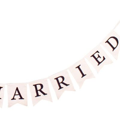 Just Married Bunting - 100% Cotton - 2 metres
