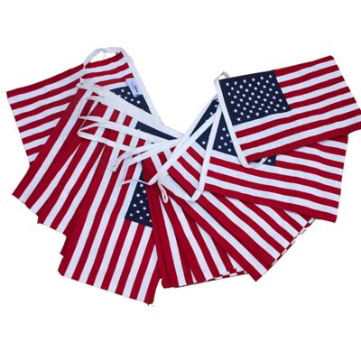 Banderines de la bandera americana de EE. UU. - 100% algodón - 5 metros
