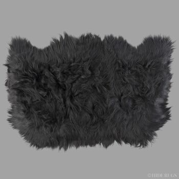 Tapis islandais en peau de mouton triple naturel noir 2