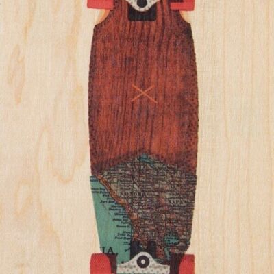 Wooden postcard - travel skate