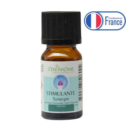 Synergie d'huiles essentielles – Stimulante - 10 ml - Utilisation pour la Diffusion - Conditionnée en France