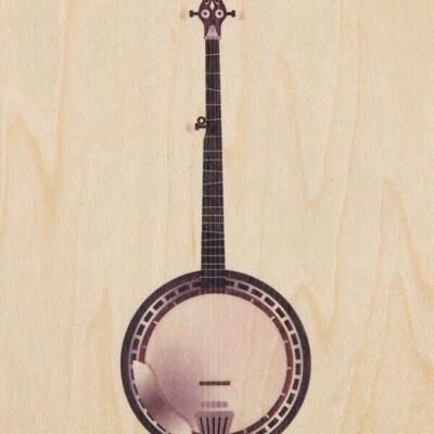 Postal de madera - en el banjo salvaje