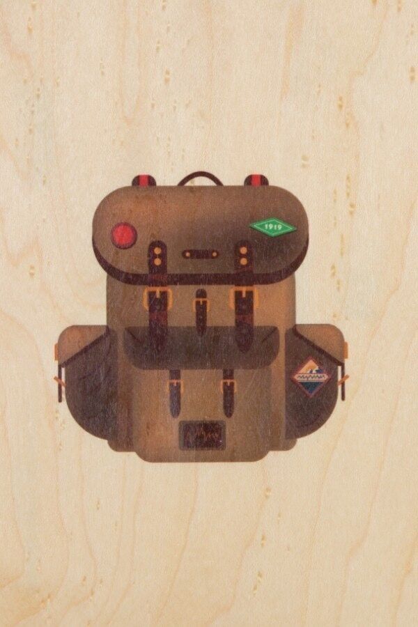 Carte postale en bois - into the wild rucksack