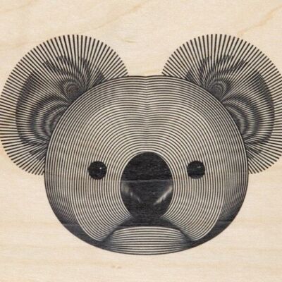 Wooden postcard - animals koala