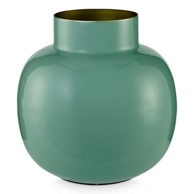 PIP - Mini round metal vase Green 10cm
