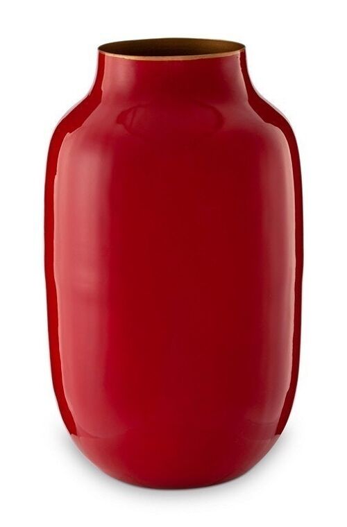 PIP - Mini vase métal ovale Rouge 14cm