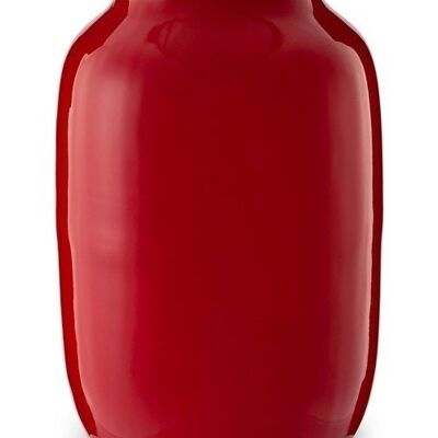 PIP - Mini red oval metal vase 14cm