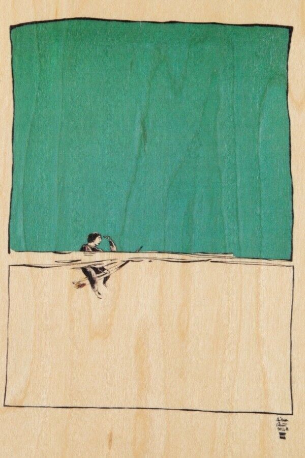 wooden postcard - ride wait