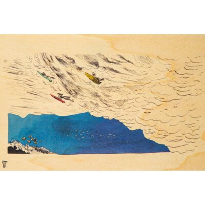 Cartolina di legno - cavalca sotto