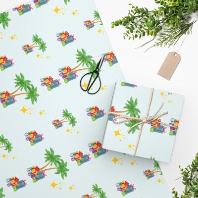Papel de regalo de lujo - Gift Palm Oasis - Papel de envolver | Navidad, cumpleaños, niños, niños