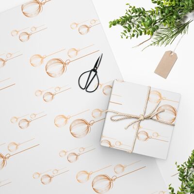 Luxury Gift Wrap – Copper Baubles | Christmas, Wrapping Paper