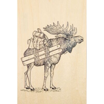 Carte postale en bois - winter elan