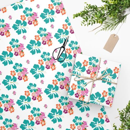 Luxury Gift Wrap – Hibiscus – Wrapping Paper | Christmas, Birthday, Mothers, Fathers Day, Craft, Scrapbook, Journal