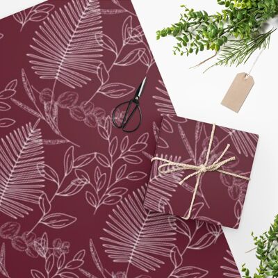 Emballage cadeau de luxe – Feuilles de vin – Papier d'emballage | Noël, Anniversaire, Mères, Fête des Pères, Artisanat, Scrapbook, Journal