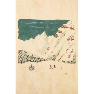 Cartolina di legno - freeride invernale