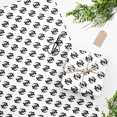 Luxury Gift Wrap – Gye Nyame – Wrapping Paper | Adinkra, Ghana, African, Culture, Christmas, Birthday, Mothers, Fathers Day, Craft Scrapbook