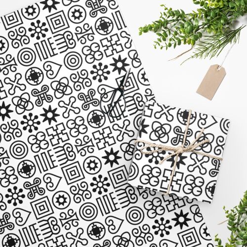 Luxury Gift Wrap – Adinkra Symbols – Wrapping Paper | Christmas, Birthday, Mothers, Fathers Day, Craft, Scrapbook, African, Ghana, Print