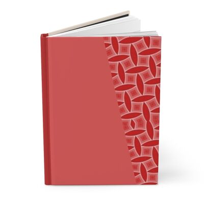 Carnet de notes A5 – Rouge Rouge | Couverture rigide mate, cadeau, style tissu africain Ankara