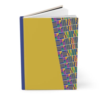 Cuaderno A5 - Azul Kente | Tapa dura mate, regalo, Ghana Kente