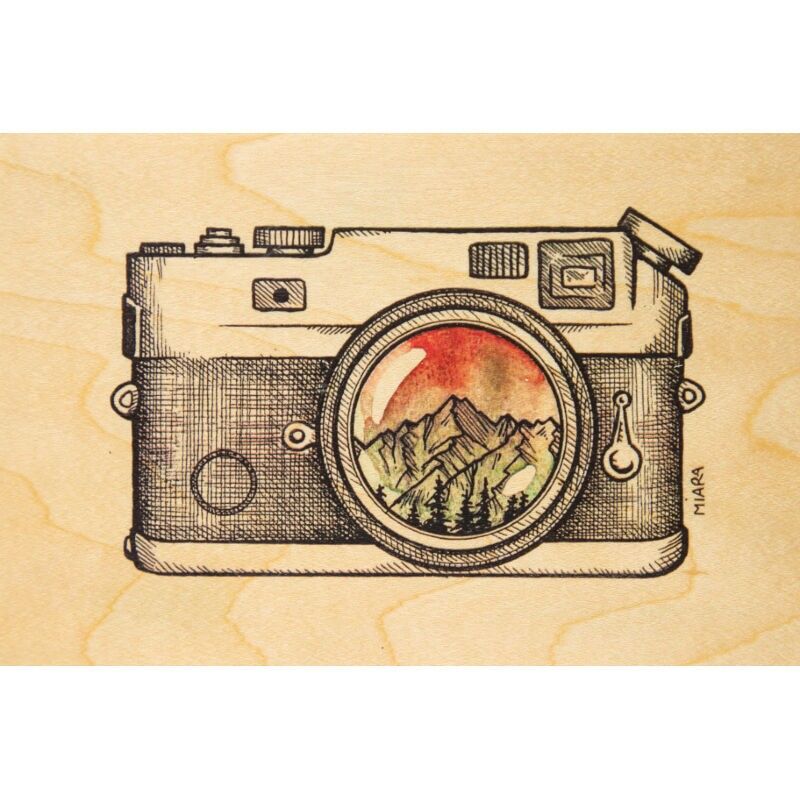 Wooden postcard - winter goal