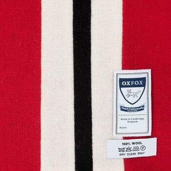 OXFOX Foulards Ascot - University College - Écharpe homme/femme/unisexe - Rouge Blanc Noir - Toutes tailles 3