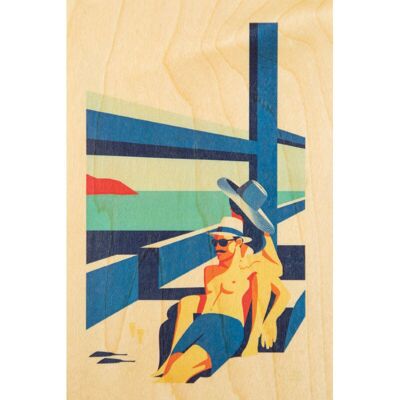 Cartolina in legno - riviera relax