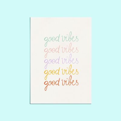 Ilustración Good Vibes A4