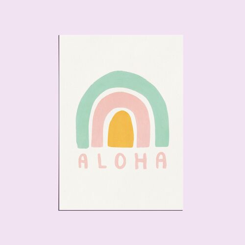 Illustration Rainbow Aloha A4
