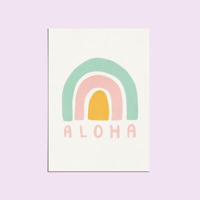 Rainbow Aloha A4 Illustration