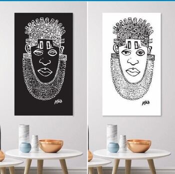 IDIA ancien africain inspiré A2 Giclée Art Print en blanc 2