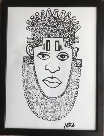 IDIA Ancient African inspiré A3 Giclée Art Print en blanc 3