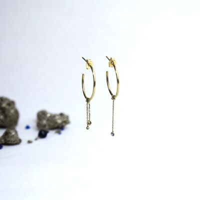 SENTAI hoop earrings - sapphire