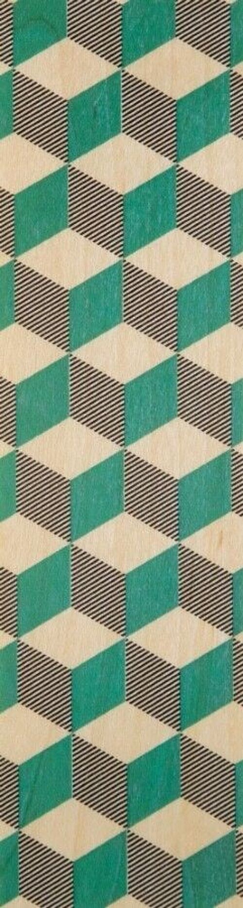 Marque-pages en bois - art deco green squares