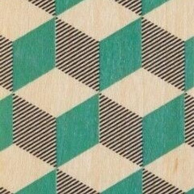 Wooden bookmarks - art deco green squares
