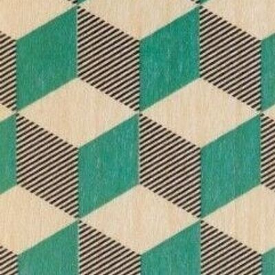 Marque-pages en bois - art deco green squares