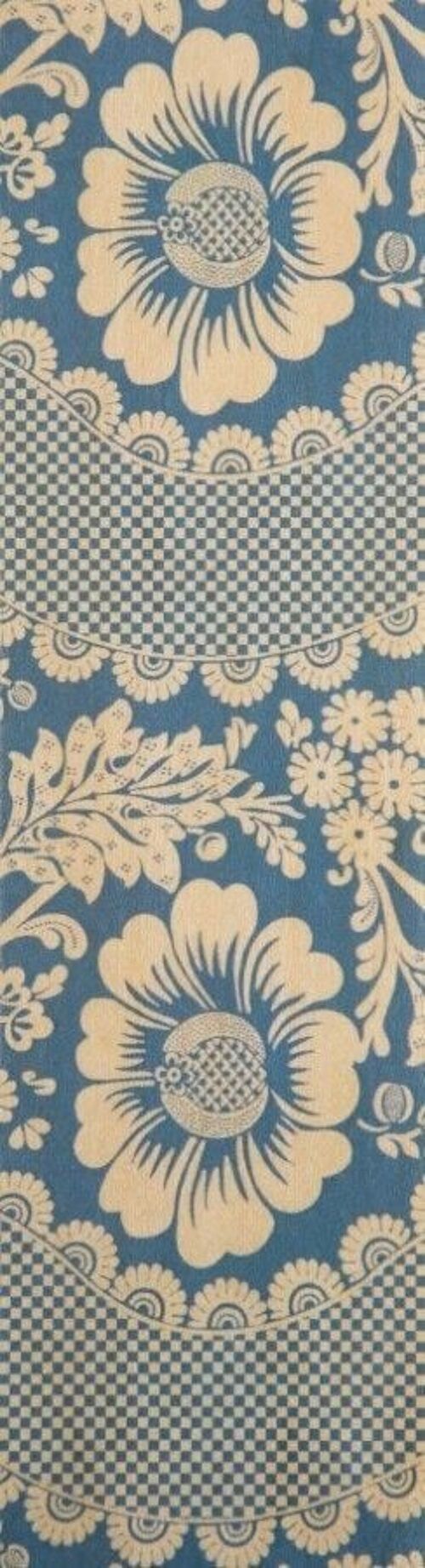 Marque-pages en bois - toile de jouy fleurs bleu