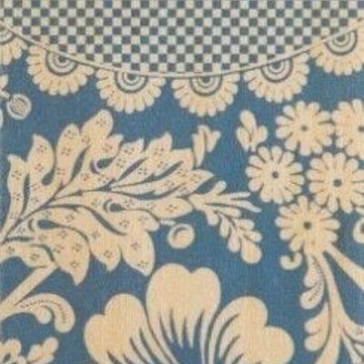 Marcadores de madera - toile de jouy flores azules