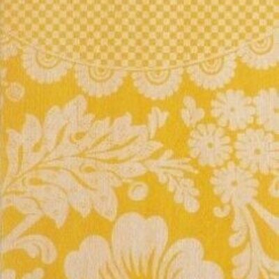 Wooden bookmarks - toile de jouy yellow flowers