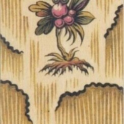 Marque-pages en bois - toile de jouy motif floral bis
