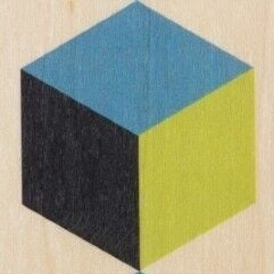 Marque-pages en bois - cubisme black green blue