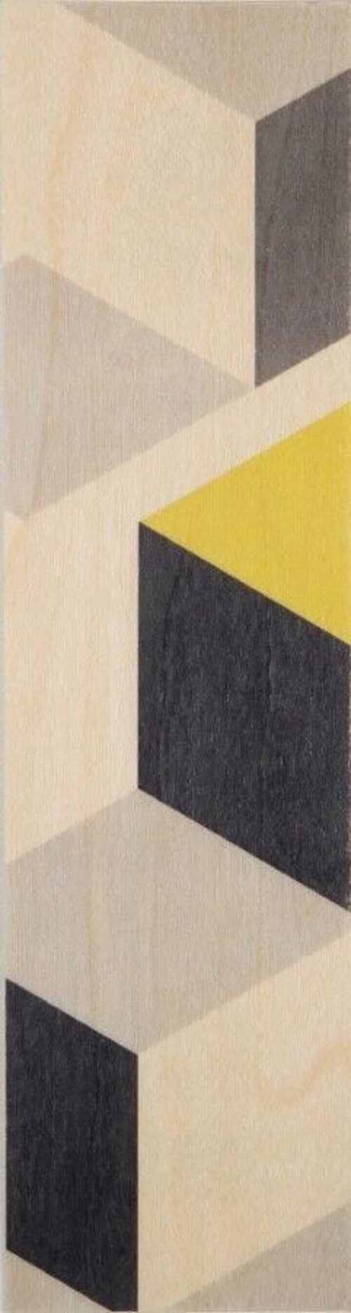 Marque-pages en bois - cubisme grey black yellow big
