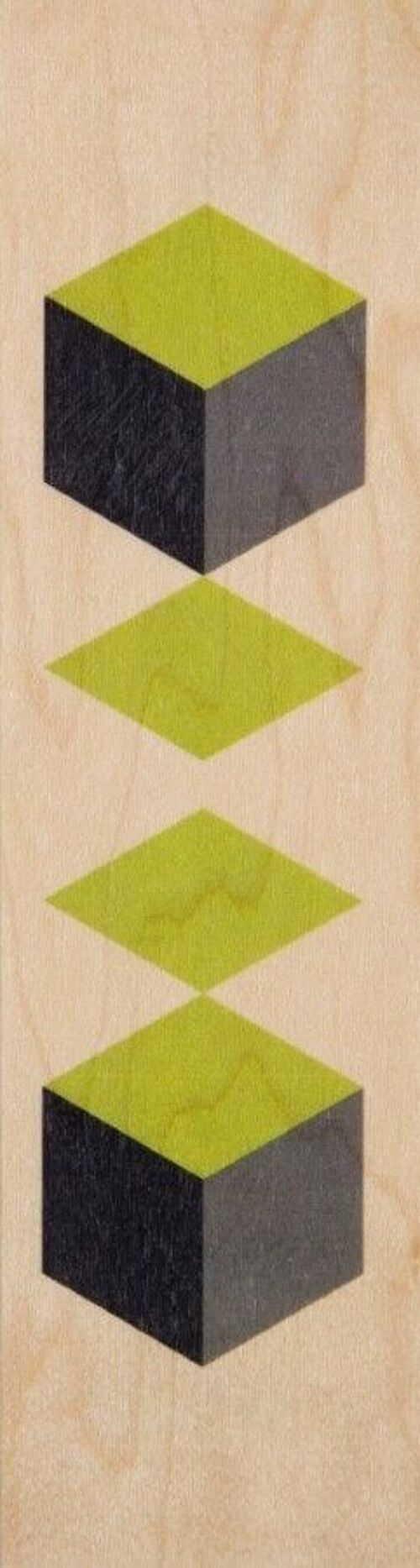 Marque-pages en bois - cubisme grey green