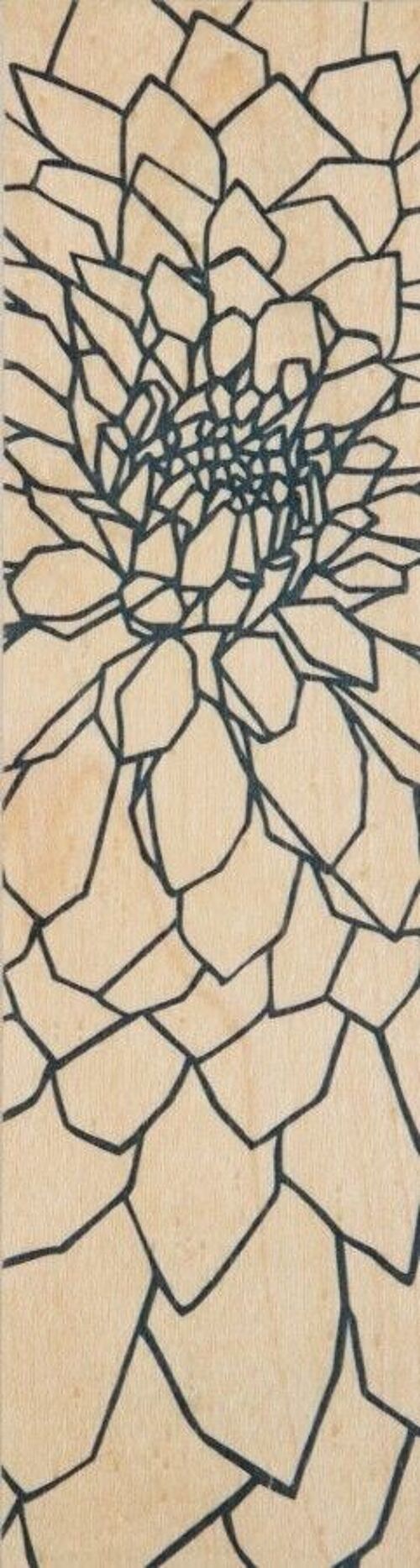 Marque-pages en bois - flowers dahlia
