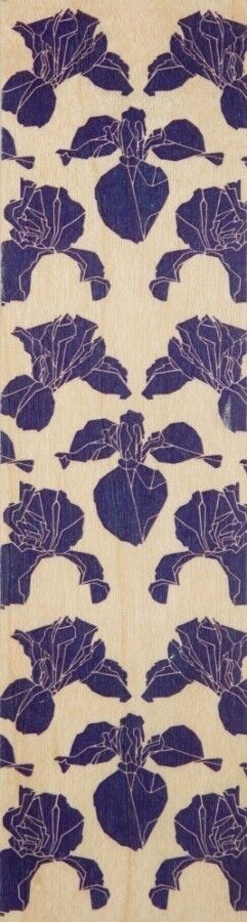 Marque-pages en bois - flowers iris