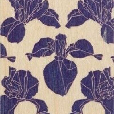 Marque-pages en bois - flowers iris